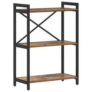 vidaXL Рафт за книги 60 x 30 x 85 cm Инженерна дървесина Старо дърво