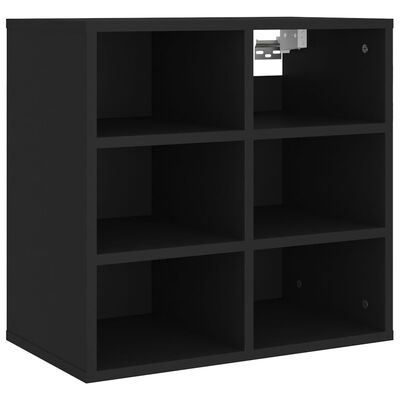 vidaXL Шкаф за обувки, черен, 52,5x30x50 см
