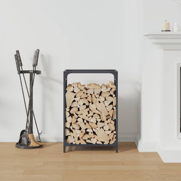 vidaXL Стойка за дърва, 44x28x65 см, студеновалцувана стомана