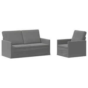 vidaXL Комплект дивани 2 pcs Тъмносиво Кадифе