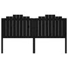 vidaXL Горна табла за легло, черна, 186x4x110 см, бор масив