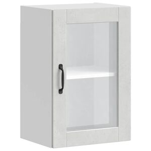 vidaXL Кухненски стенен шкаф със стъклена врата "Porto" Бетонно сиво