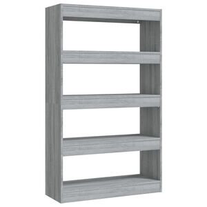 vidaXL Библиотека/разделител сив сонома 80x30x135 см инженерно дърво