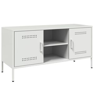 vidaXL ТВ шкаф, бял, 100,5x39x50,5 см, стомана