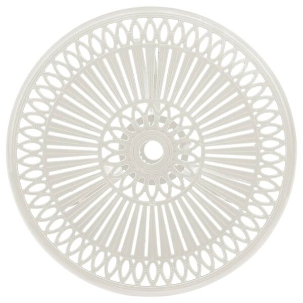 vidaXL Градинска маса, бяла, 62x62x65 см, лят алуминий