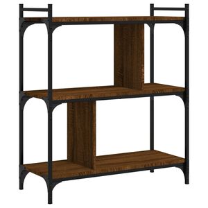 vidaXL Библиотека 3 рафта кафяв дъб 76x32x88 см инженерно дърво