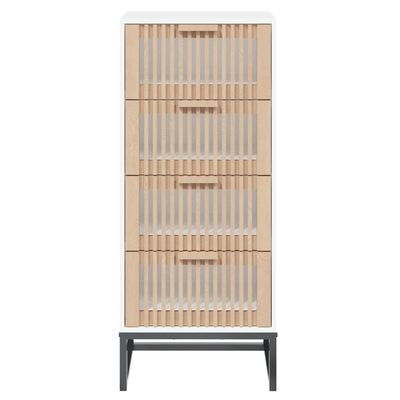 vidaXL Висок шкаф, бял, 40x30x95 см, инженерно дърво