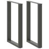 vidaXL Крака за бар маса, U-образни, 2 бр., антрацит, 60x(90-91) см, стомана