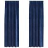 vidaXL Затъмняващи завеси 2 pcs Тъмен син 140 x 260 cm Кадифе