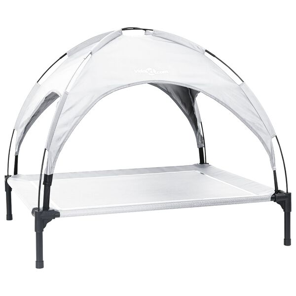 vidaXL Кучешко легло Сребристо сиво 104 x 86 x 84,5 см Стомана