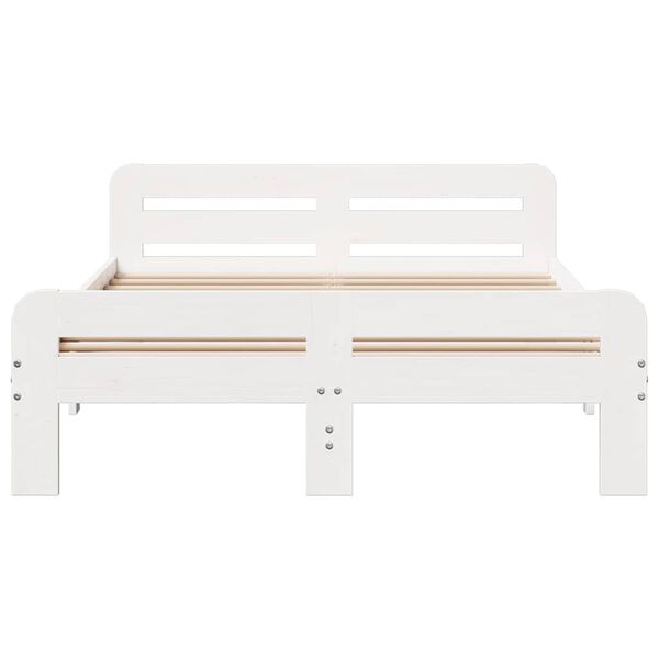 vidaXL Рамка за легло без матрак, бял, 180x200 см, бор масив