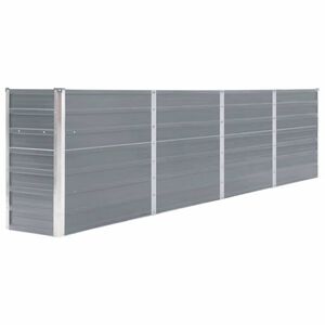 vidaXL Повдигната леха, 320x40x77 см, поцинкована стомана, сива