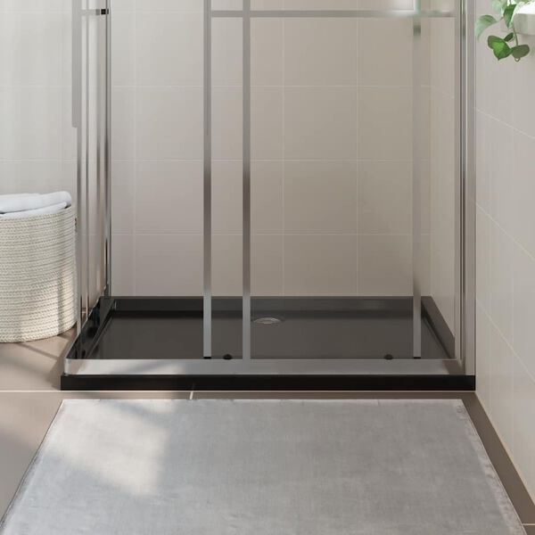 vidaXL Правоъгълно ABS душ корито, черно, 80x120 см