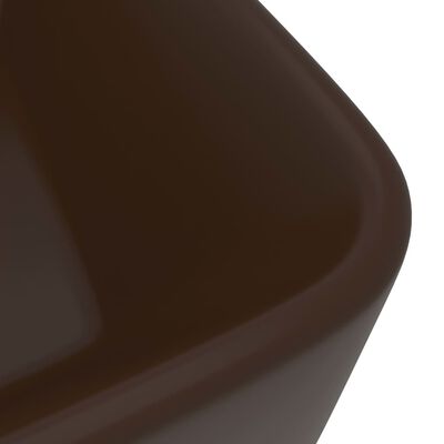 vidaXL Луксозна мивка, матово тъмнокафява, 41x30x12 см, керамика