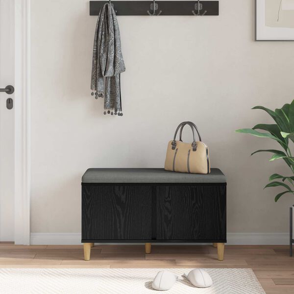 vidaXL Пейка за коридор с възглавница Черния дъб 80 x 38 x 46 см