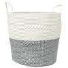 vidaXL Кош за съхранение, сиво и бяло, &Oslash;43x38 см, памук