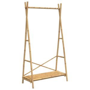 vidaXL Закачалка за дрехи с рафт 102x50x190 см бамбук