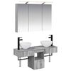 vidaXL Комплект шкафове за баня 4 pcs Сив Сонома 100 x 14,5 x 70 см