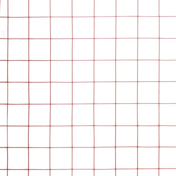 vidaXL Кокошкарска мрежа, стомана с PVC покритие, 10x1,5 м, червена