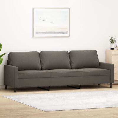 vidaXL 3-местен диван, тъмносив, 210 см, кадифе