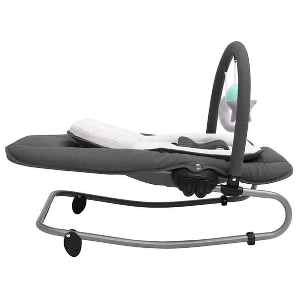 vidaXL Бебешки шезлонг, антрацит, стомана