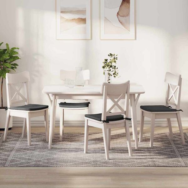 vidaXL Възглавници за седалки 4 pcs Тъмен сив 40 x 40 x 3 cm