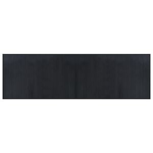 vidaXL Правоъгълен килим, черен, 60x200 см, бамбук