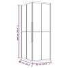 vidaXL Душ кабина, полуматирано ESG стъкло, 80x70x180 см