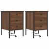 vidaXL Нощен шкаф 2 pcs Кафяв дъб 42 x 41 x 61 см Инженерно дърво