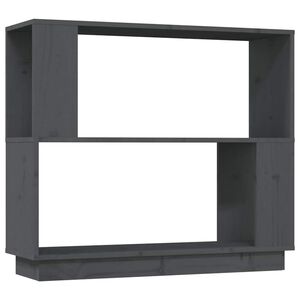 vidaXL Библиотека/разделител за стая, сива, 80x25x70 см, бор масив