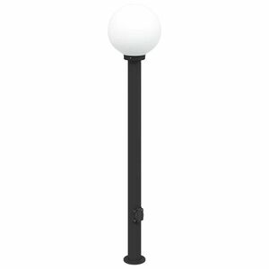 vidaXL Осветителна колона с контакт 120 см, черна, IP44