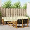 vidaXL Комплект дивани за открито 9 pcs Натурален и Крема