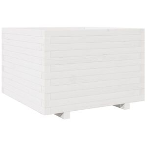 vidaXL Градински сандък, бял, 70x70x49,5 см, масивна борова дървесина