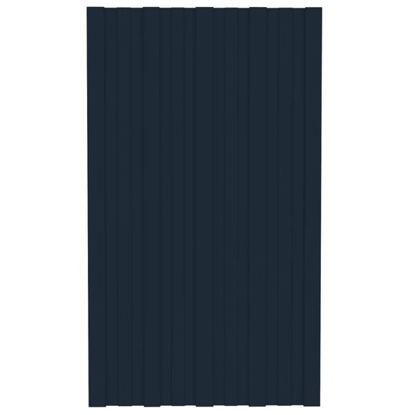 vidaXL Покривни панели, 12 бр, поцинкована стомана, антрацит, 80х45 см