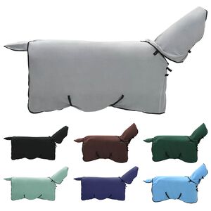 vidaXL Конско одеяло Пълно светло сиво и розово Полиестер