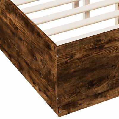 vidaXL Рамка за легло, опушен дъб, 120x190 см, инженерно дърво