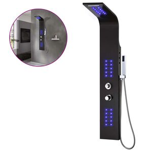 vidaXL Душ панел, алуминий, 20x44x130 см, черен