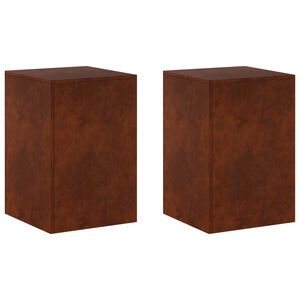 vidaXL Стойка за растения 2 pcs Ръждясало 40 x 40 x 60 cm