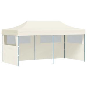 vidaXL Парти шатър 291 x 580 x 315 см Кремаво Оксфордска тъкан