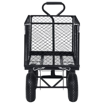 vidaXL Градинска ръчна количка, черна, 350 кг