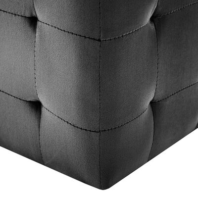 vidaXL Пуфове, 2 бр, черни, 30x30x30 см, кадифен текстил