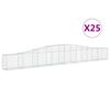 vidaXL Габионни кошници арка 25 бр 400x30x40/60 см поцинковано желязо