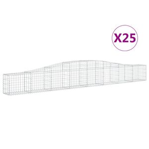 vidaXL Габионни кошници арка 25 бр 400x30x40/60 см поцинковано желязо