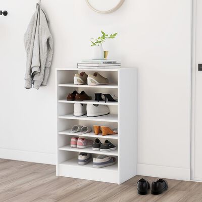vidaXL Шкаф за обувки, бял, 60x35x92 см, ПДЧ