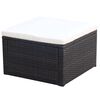 vidaXL Табуретка за крака - отоманка, от полиратан, 53x53x30 cм, кафяв