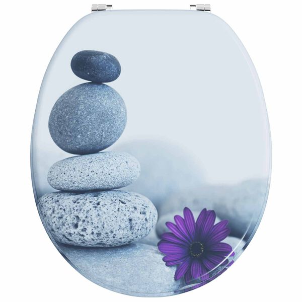 vidaXL Тоалетна седалка Сив 44 x 38 см ПДЧ