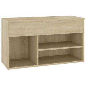 vidaXL Пейка за обувки, дъб сонома, 80x30x45 см, инженерно дърво