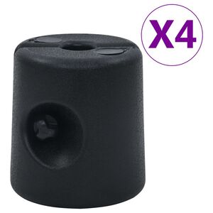 vidaXL Баластни тежести за шатра, 4 бр, PE, черни
