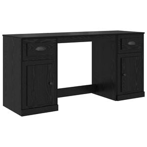 vidaXL Маса с шкаф Черния дъб Инженерна дървесина 154,5 x 50 x 75 см