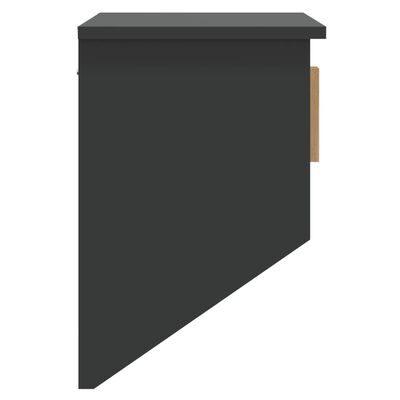 vidaXL Стенен гардероб с куки, черен, 80x24x35,5 см, инженерно дърво